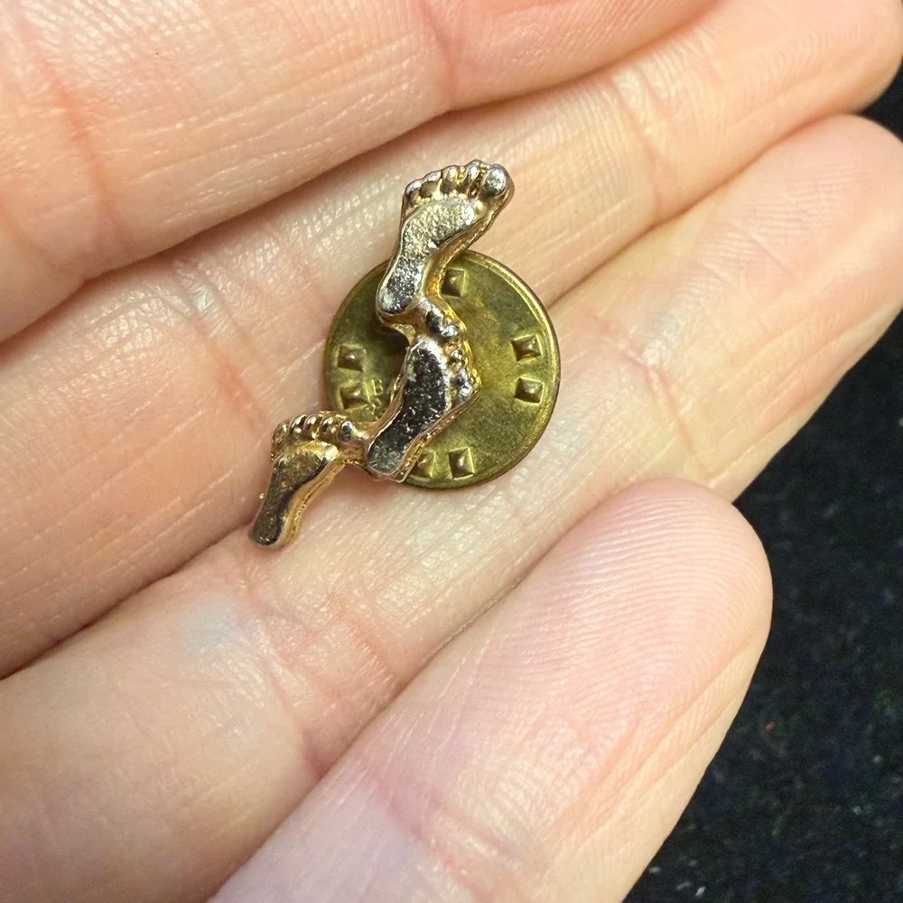 Vintage Footsteps Three Foot Lapel‎ Pin